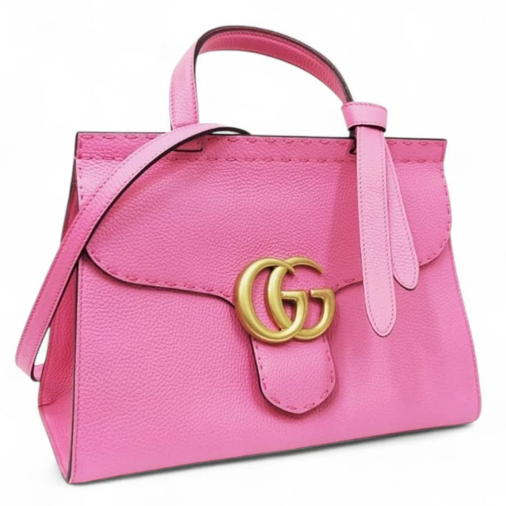 LIKE NEW Authentic GUCCI Bubblegum Pink Marmont Crossbody Bag - Picture 6 of 12